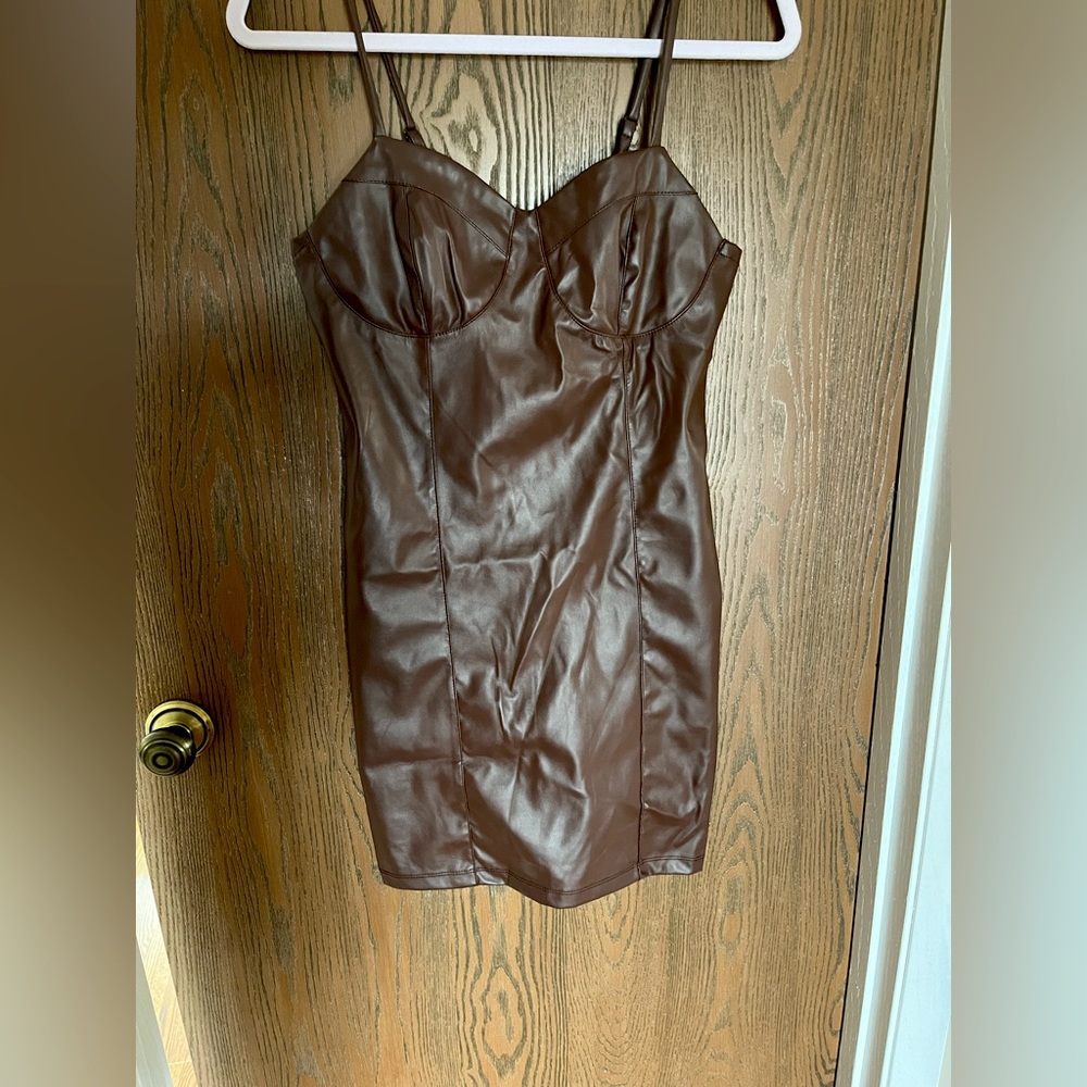 New! Almost Famous Brown Dress